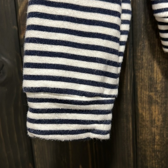 Ruffle‎ Sleeve Striped Sweater S Black White Jersey Knit Casual Cropped Boho - Picture 4 of 8